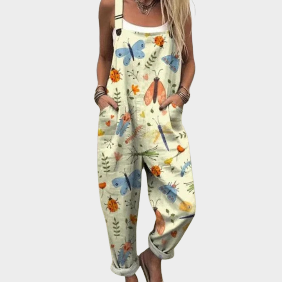 Peto con Flores en Acuarela Crema