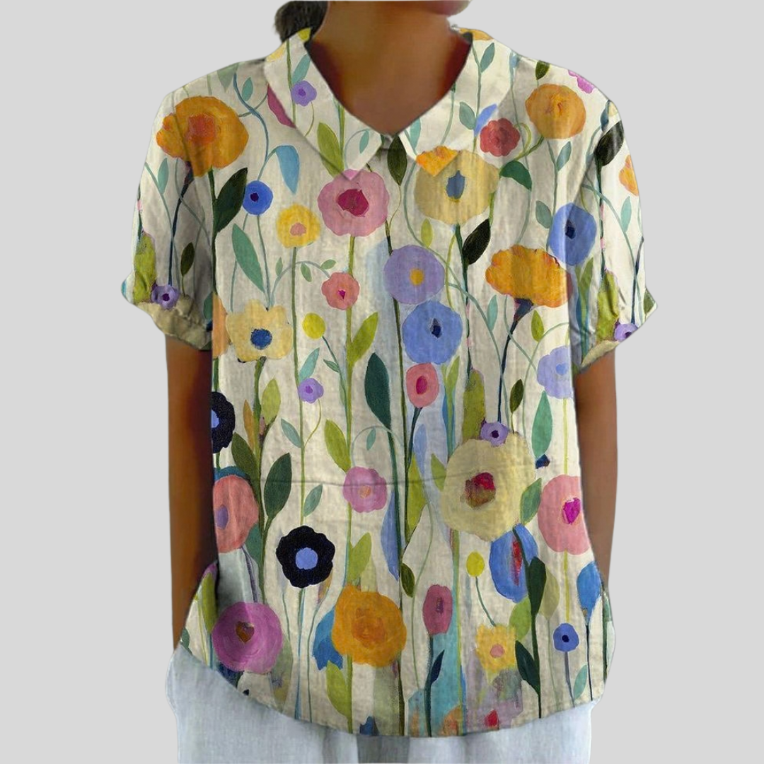 Top de Flores Comodidad Elegante
