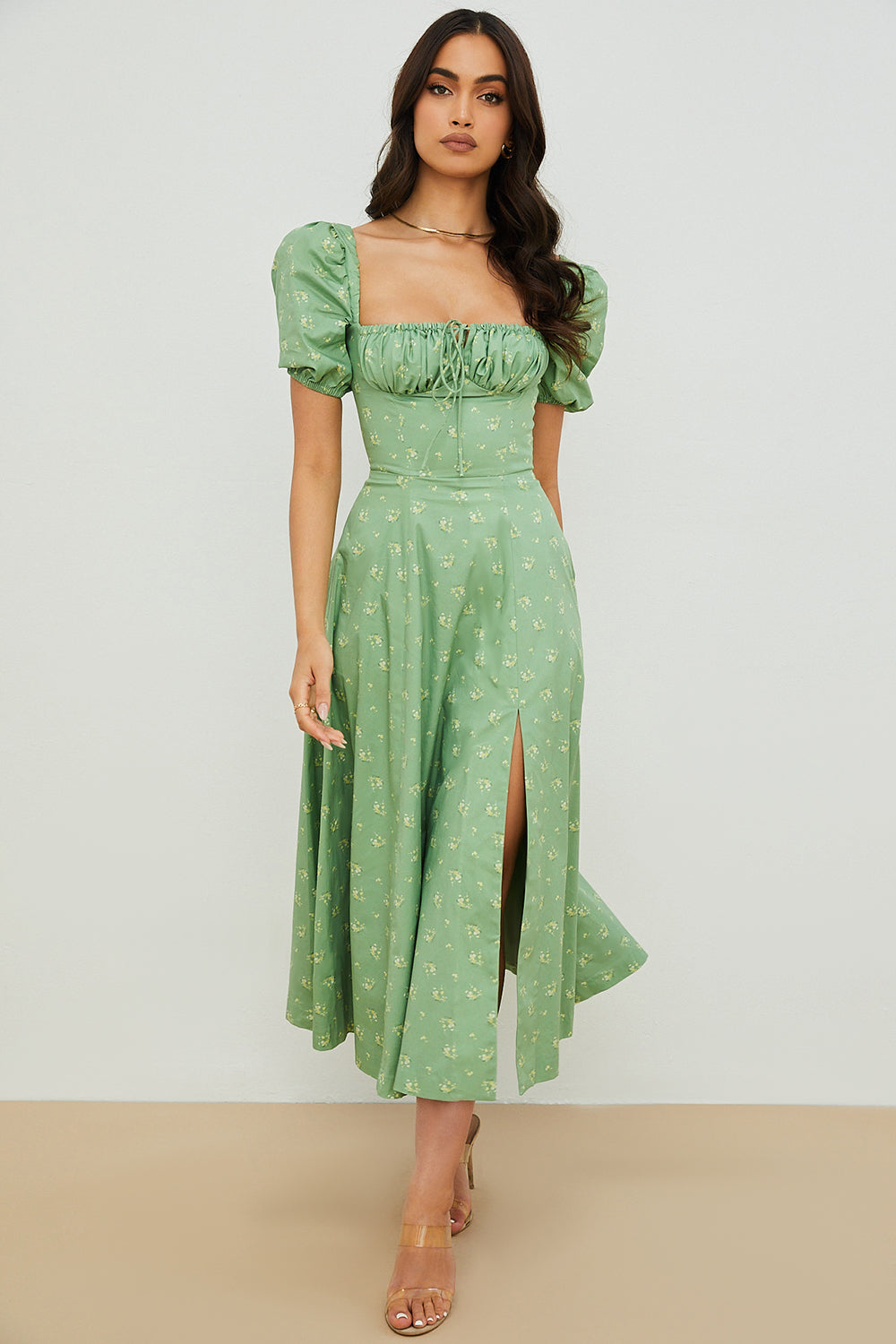 Aviana - Vestido de Mangas Abullonadas Bloom