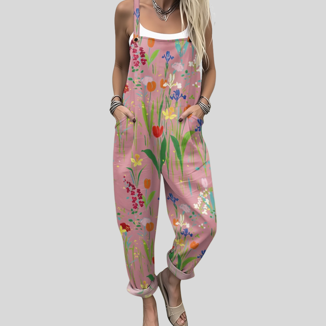 Peto rosa con flores silvestres