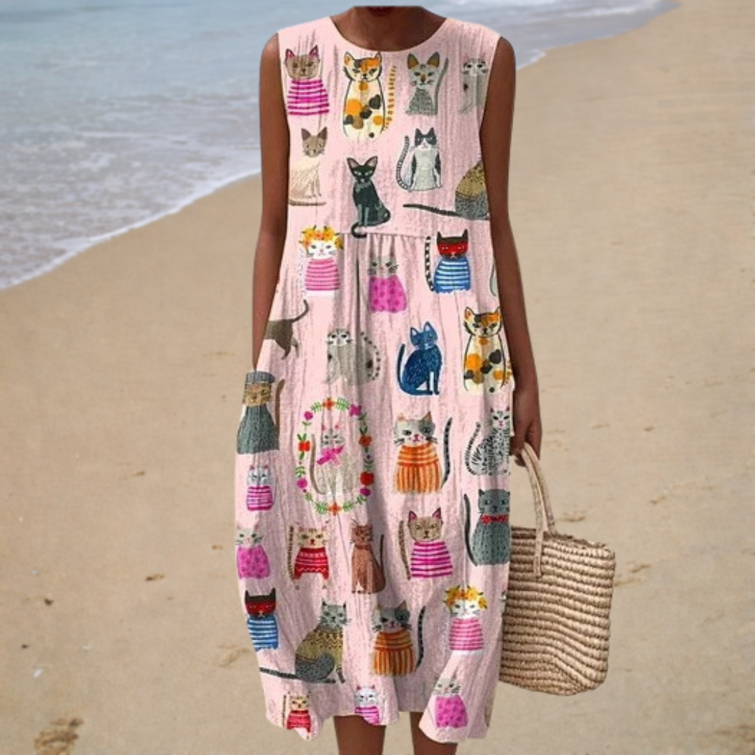 Vestido de Verano Sin Mangas Cómodo