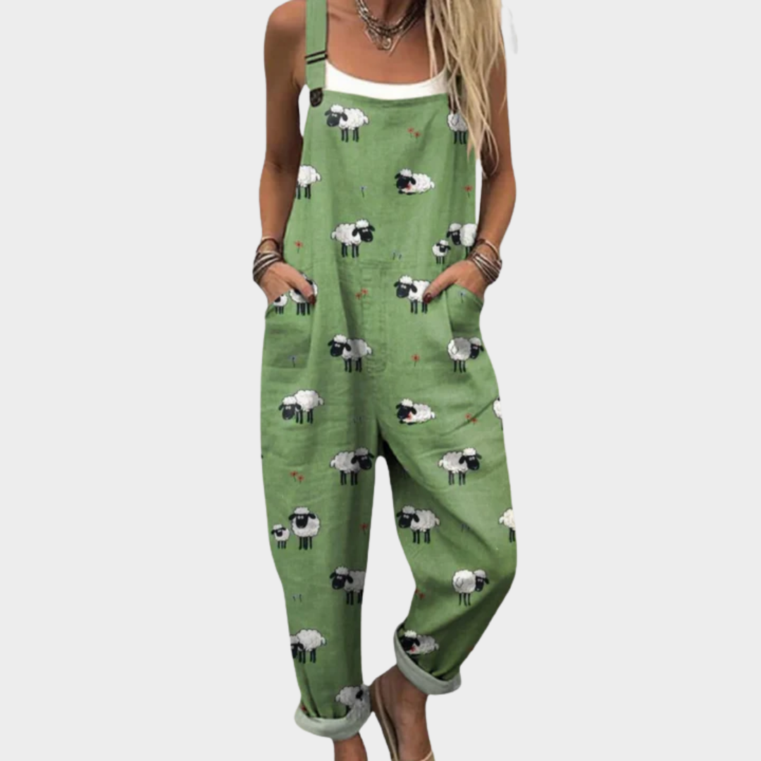 Peto verde con motivo de ovejas