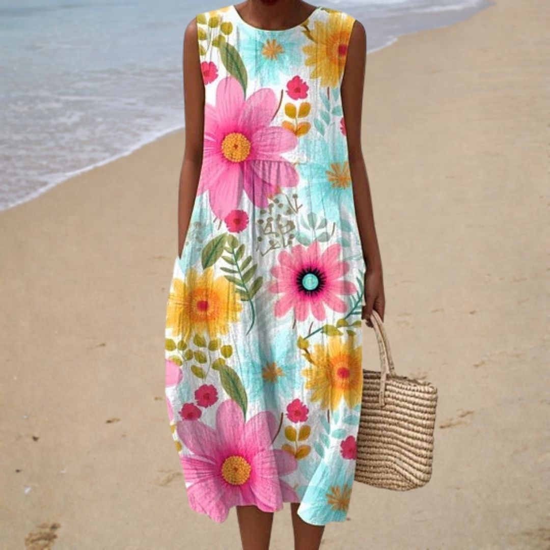 Vestido de Verano Sin Mangas Cómodo