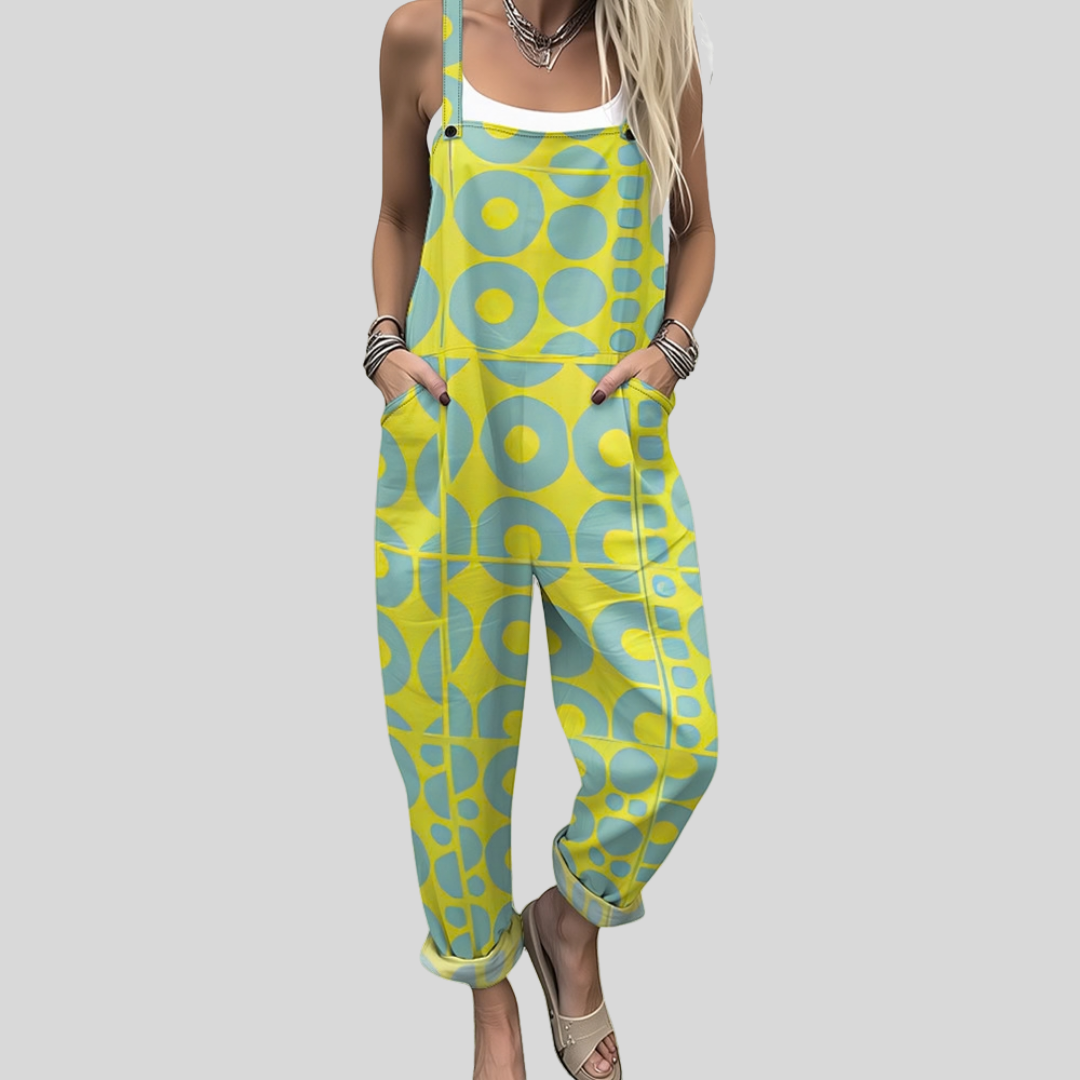 Peto retro amarillo y turquesa