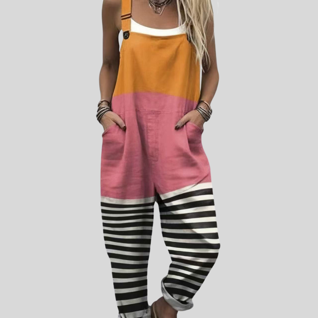 Peto color block naranja y rosa