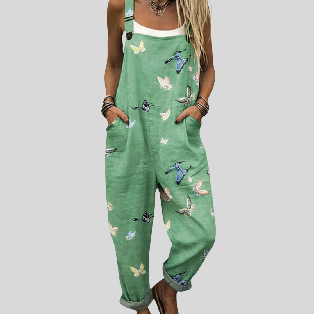 Peto verde con mariposas