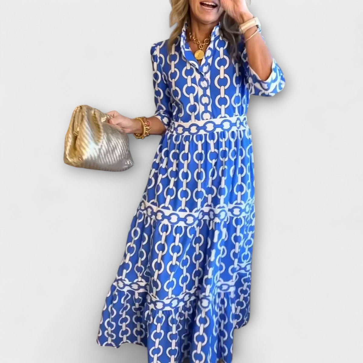 JULIANA | MIDI VESTIDO CON ESTAMPADO DE CADENAS
