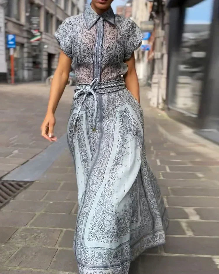 Adele - Conjunto de Dos Piezas Estampado Bohemio