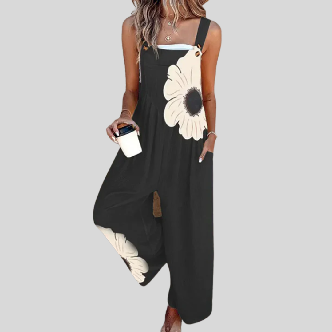 Peto negro con gran flor