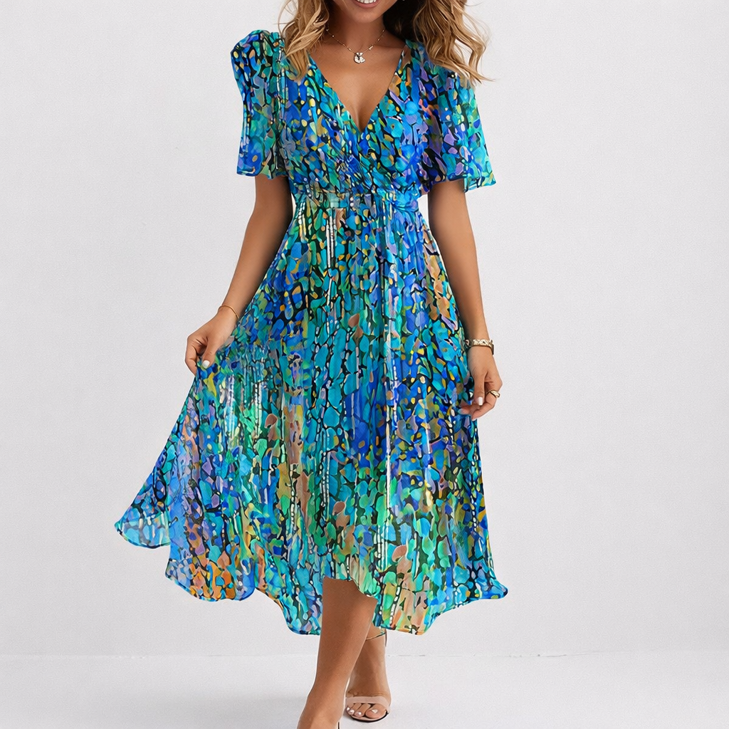 SAPHIR | MIDI VESTIDO AZUL AIREADO PARA EL MAR