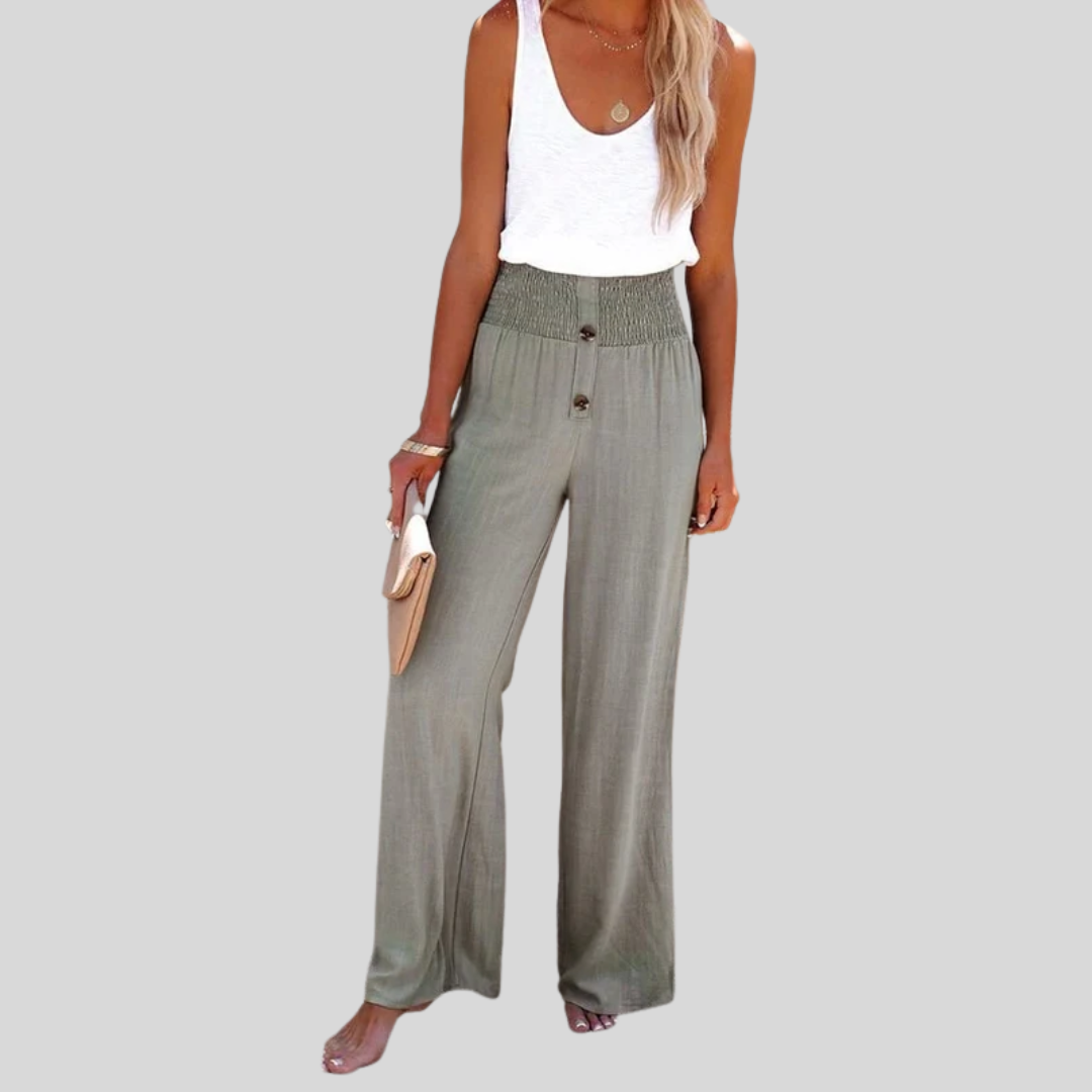 Riana - Pantalón Holgado de Cintura Alta