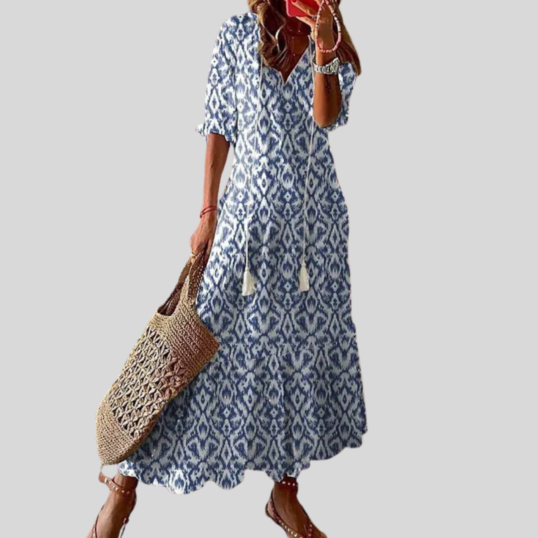 Michaela - Vestido Boho con Efecto Vientre Plano
