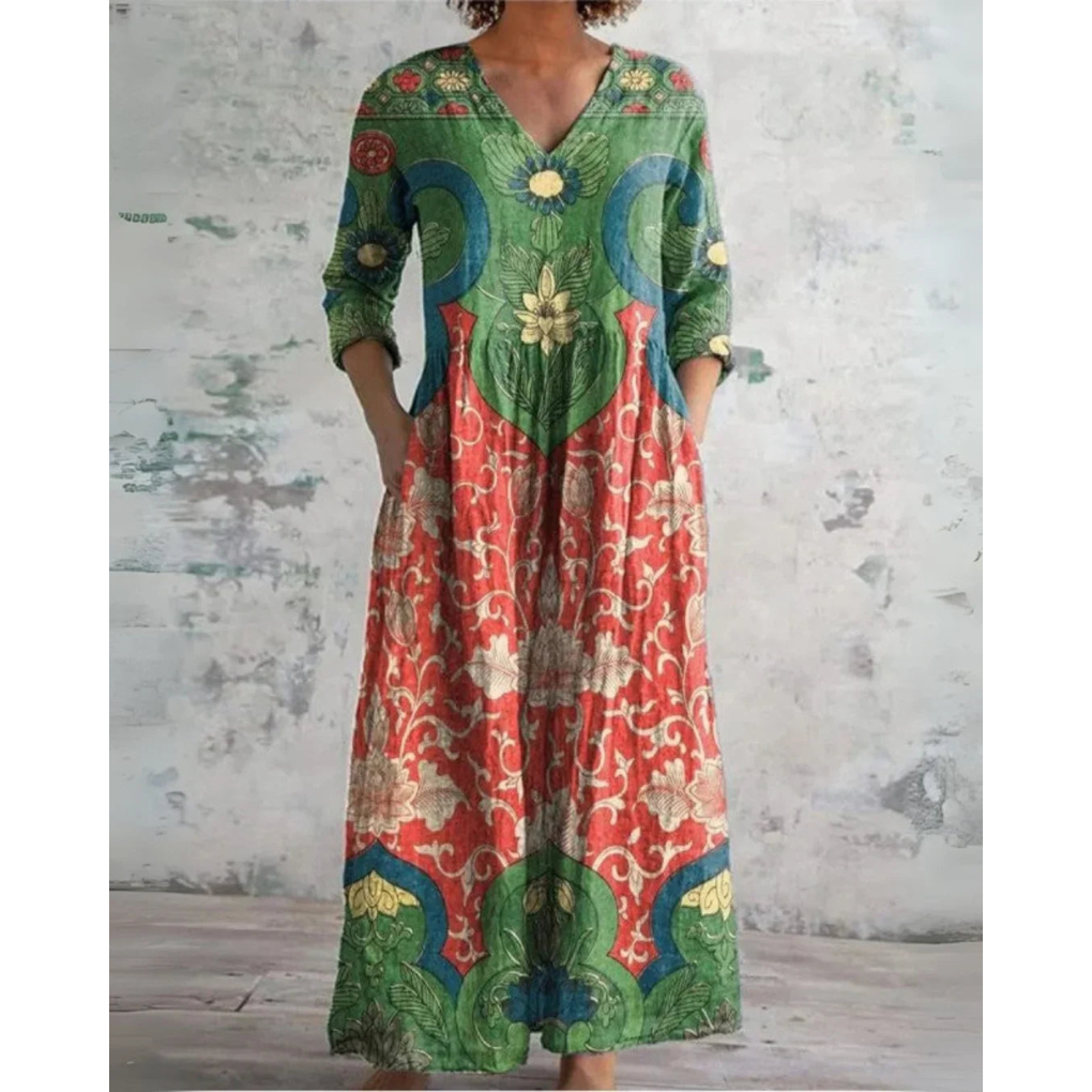 ELEANOR | MAXIVESTIDO VINTAGE CON ESTAMPADO FLORAL