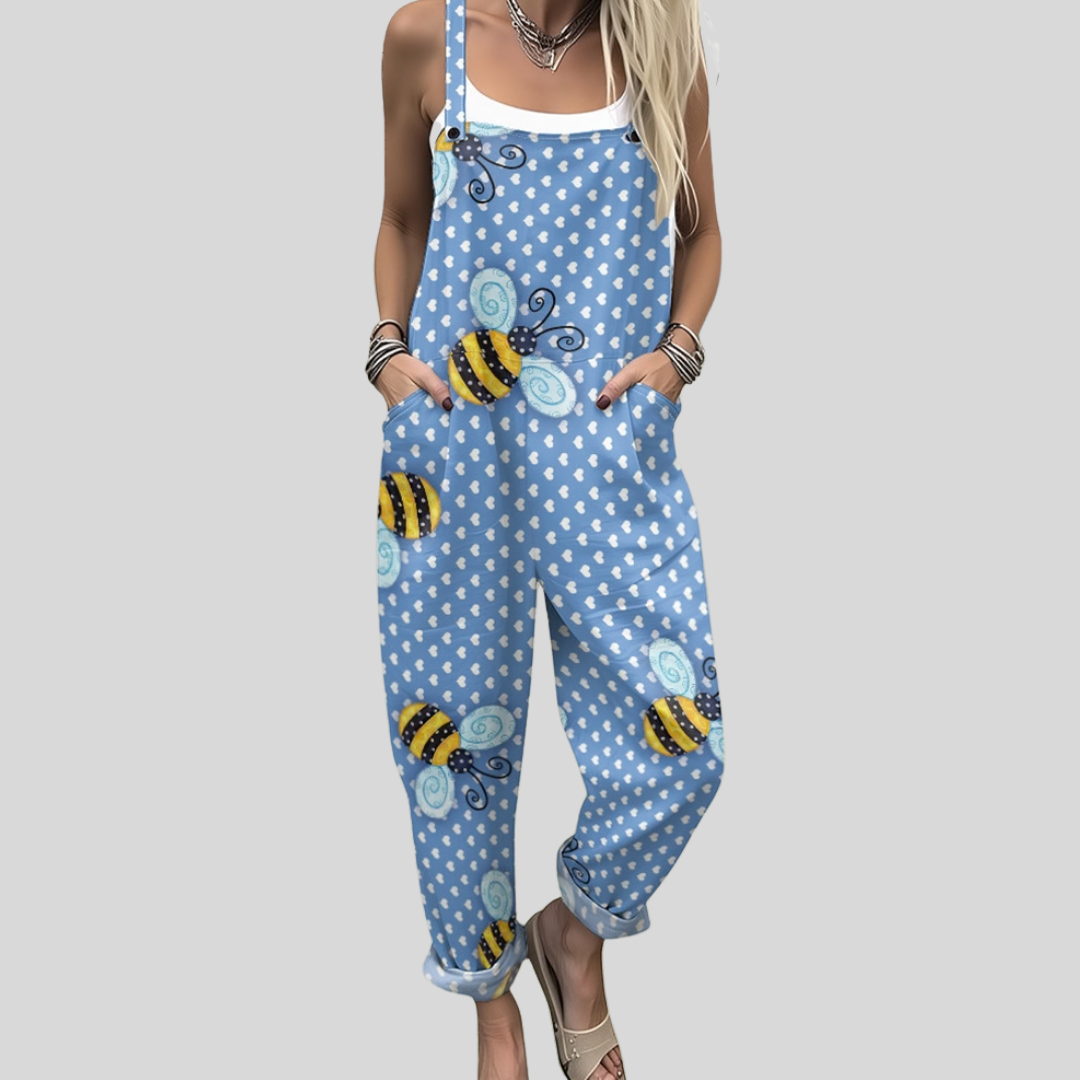 Peto con abejas en azul claro