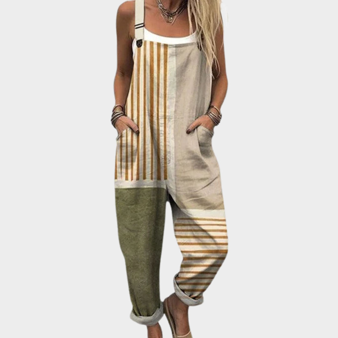 Peto de rayas beige y oliva