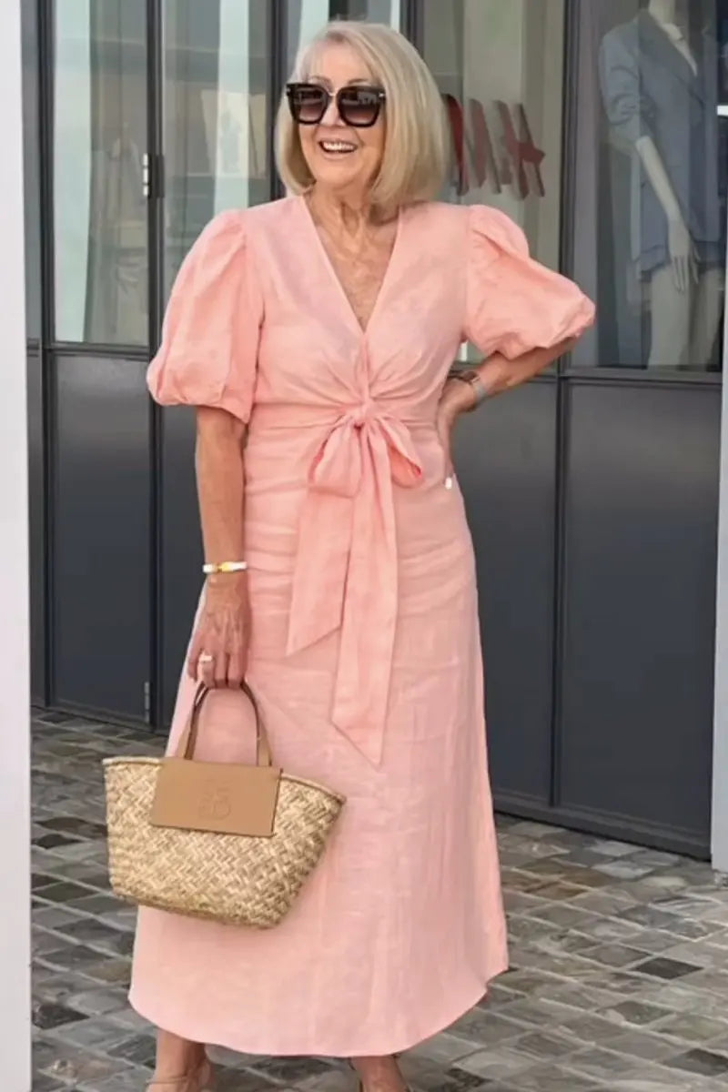 LYNORA | MIDI VESTIDO ELEGANTE CON ESCOTE EN V