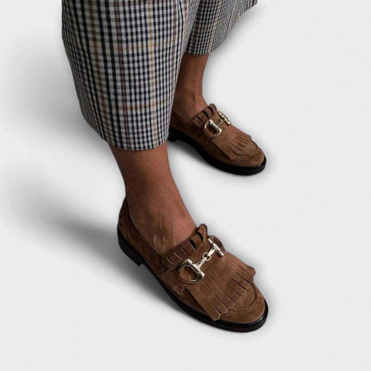 Fleur™ | Mocasines Marrones de Puntera Redonda